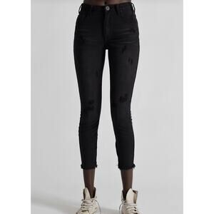 One X One Teaspoon Womens Black Oak High Waist Freebird Zip Ankle Jean 25 NWT